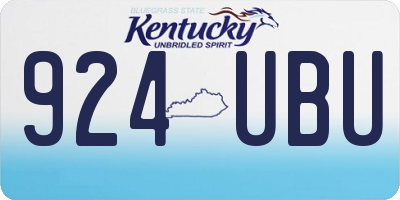 KY license plate 924UBU