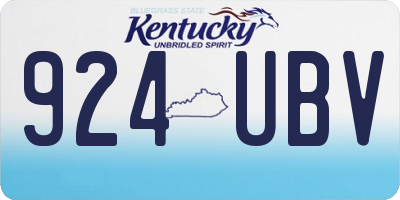 KY license plate 924UBV