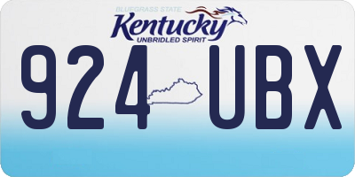 KY license plate 924UBX