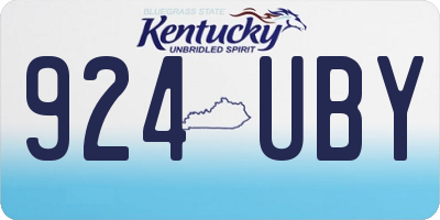 KY license plate 924UBY