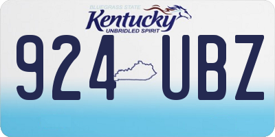 KY license plate 924UBZ
