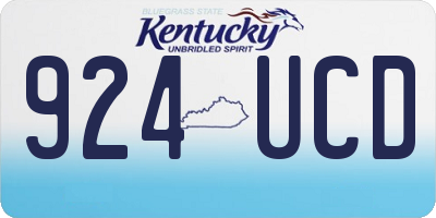 KY license plate 924UCD