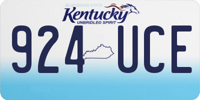 KY license plate 924UCE