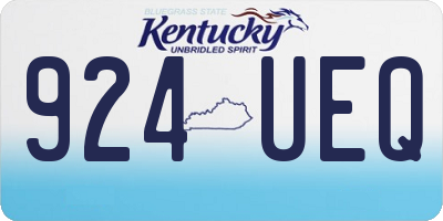 KY license plate 924UEQ