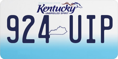 KY license plate 924UIP