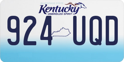 KY license plate 924UQD