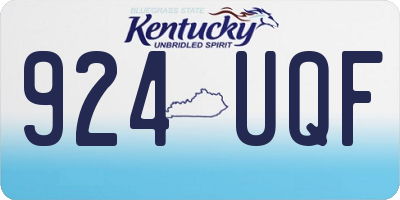 KY license plate 924UQF