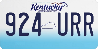 KY license plate 924URR