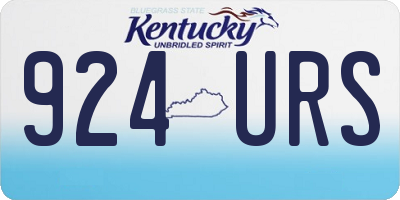 KY license plate 924URS