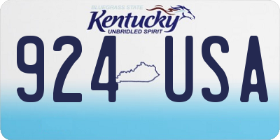 KY license plate 924USA