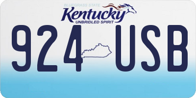 KY license plate 924USB