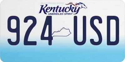 KY license plate 924USD