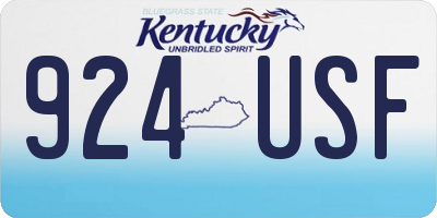KY license plate 924USF