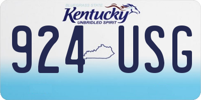 KY license plate 924USG