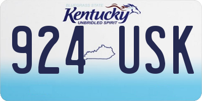 KY license plate 924USK