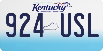 KY license plate 924USL
