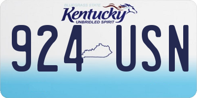 KY license plate 924USN