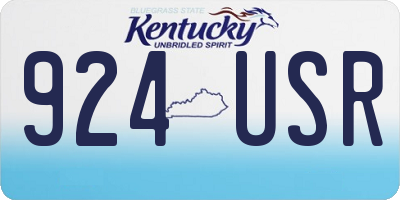 KY license plate 924USR
