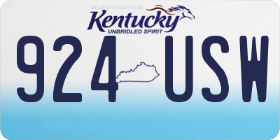 KY license plate 924USW