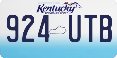 KY license plate 924UTB