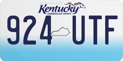 KY license plate 924UTF