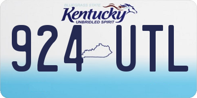 KY license plate 924UTL