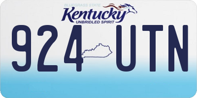 KY license plate 924UTN