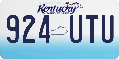 KY license plate 924UTU