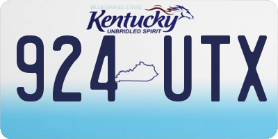 KY license plate 924UTX