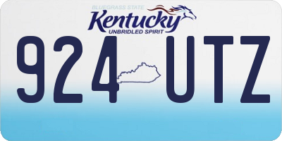 KY license plate 924UTZ