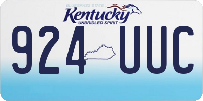 KY license plate 924UUC