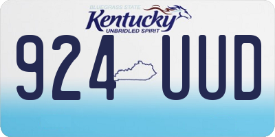KY license plate 924UUD