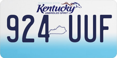 KY license plate 924UUF