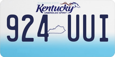 KY license plate 924UUI