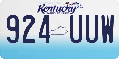 KY license plate 924UUW