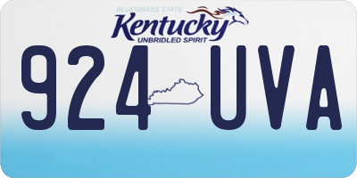 KY license plate 924UVA