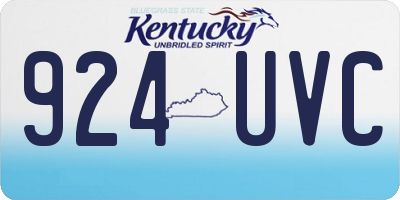 KY license plate 924UVC