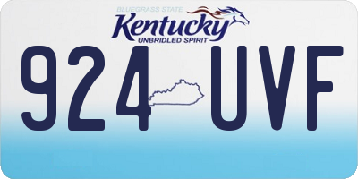 KY license plate 924UVF