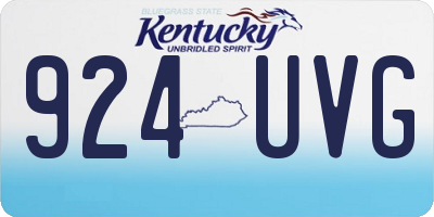 KY license plate 924UVG