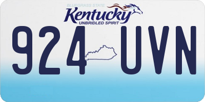 KY license plate 924UVN