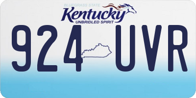 KY license plate 924UVR