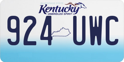 KY license plate 924UWC