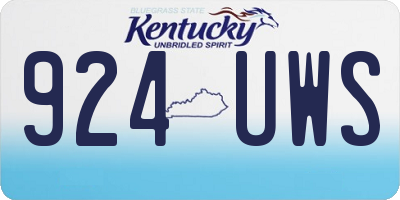KY license plate 924UWS