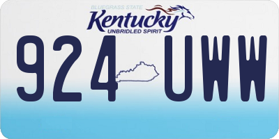 KY license plate 924UWW