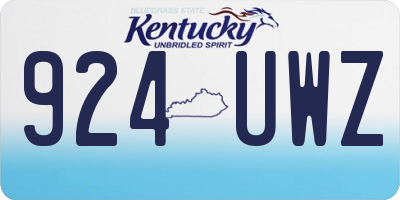 KY license plate 924UWZ