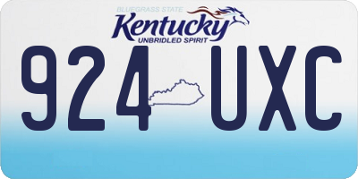KY license plate 924UXC