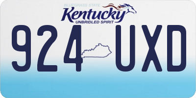 KY license plate 924UXD