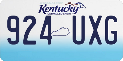 KY license plate 924UXG