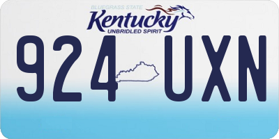 KY license plate 924UXN