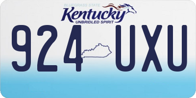 KY license plate 924UXU